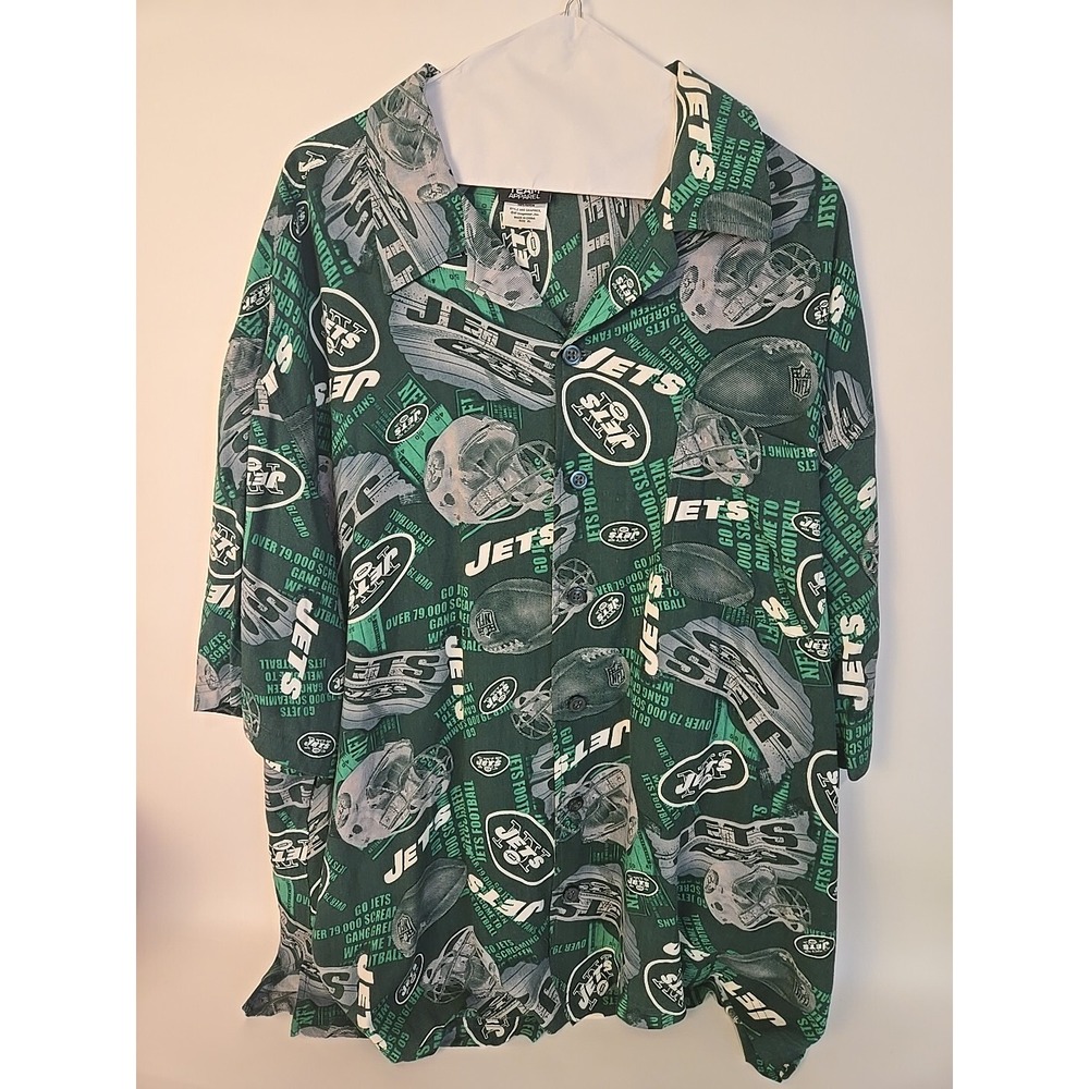 New York Jets Hawaiian Shirt Size Xl Football Joe Namath Sauce Gardner Beachwear